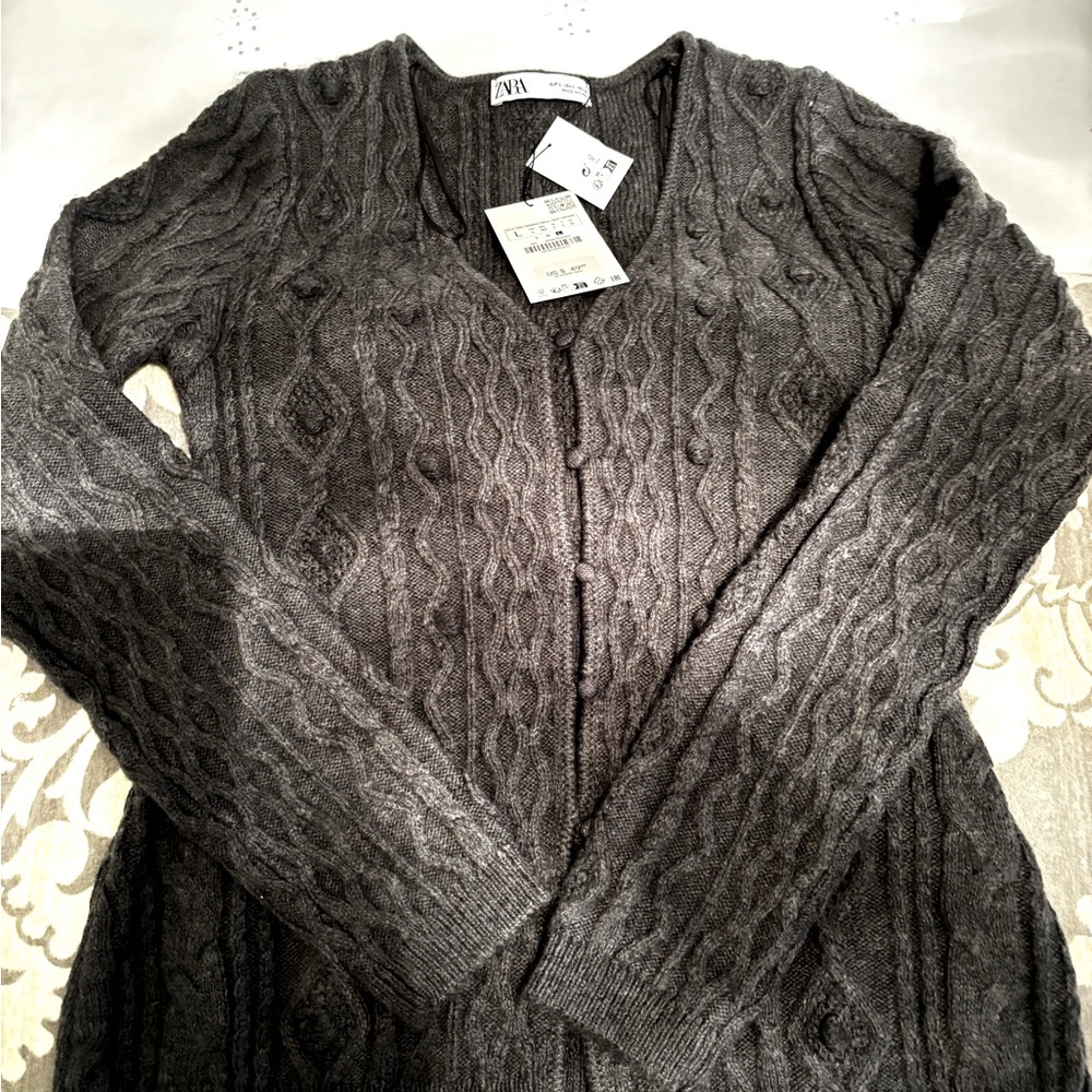 Zara cardigan style fitted perk a boo button sweater